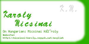karoly micsinai business card